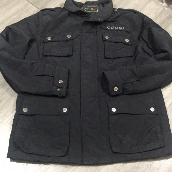 Coogi Black Size XL Military Style Embroidered Winter Jacket - Picture 1 of 16